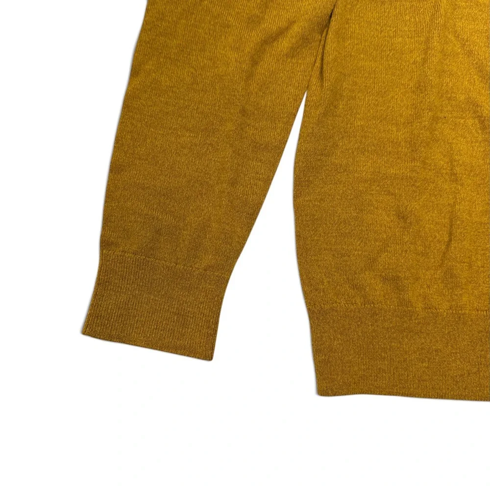 Banana Republic 100% Merino Wool Crewneck Sweater Mens Medium Mustard Yellow NWT
